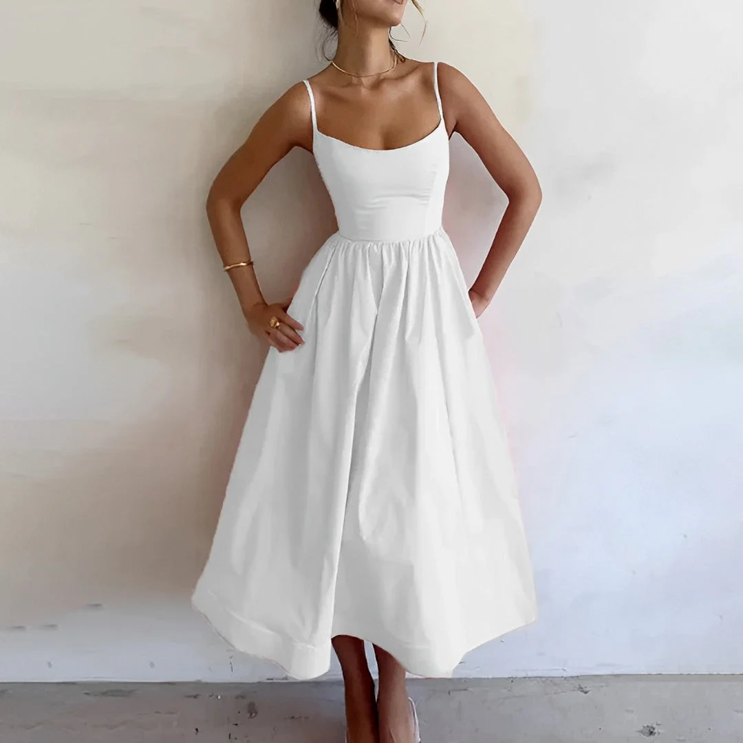 Puff Dress – Elegant Spaghetti Strap Dress with Puff Sleeves for Parties"
Optimized Title: "Elegant Puff Dress – Spaghetti Strap Party Dress with Puff Sleeves - Image 3