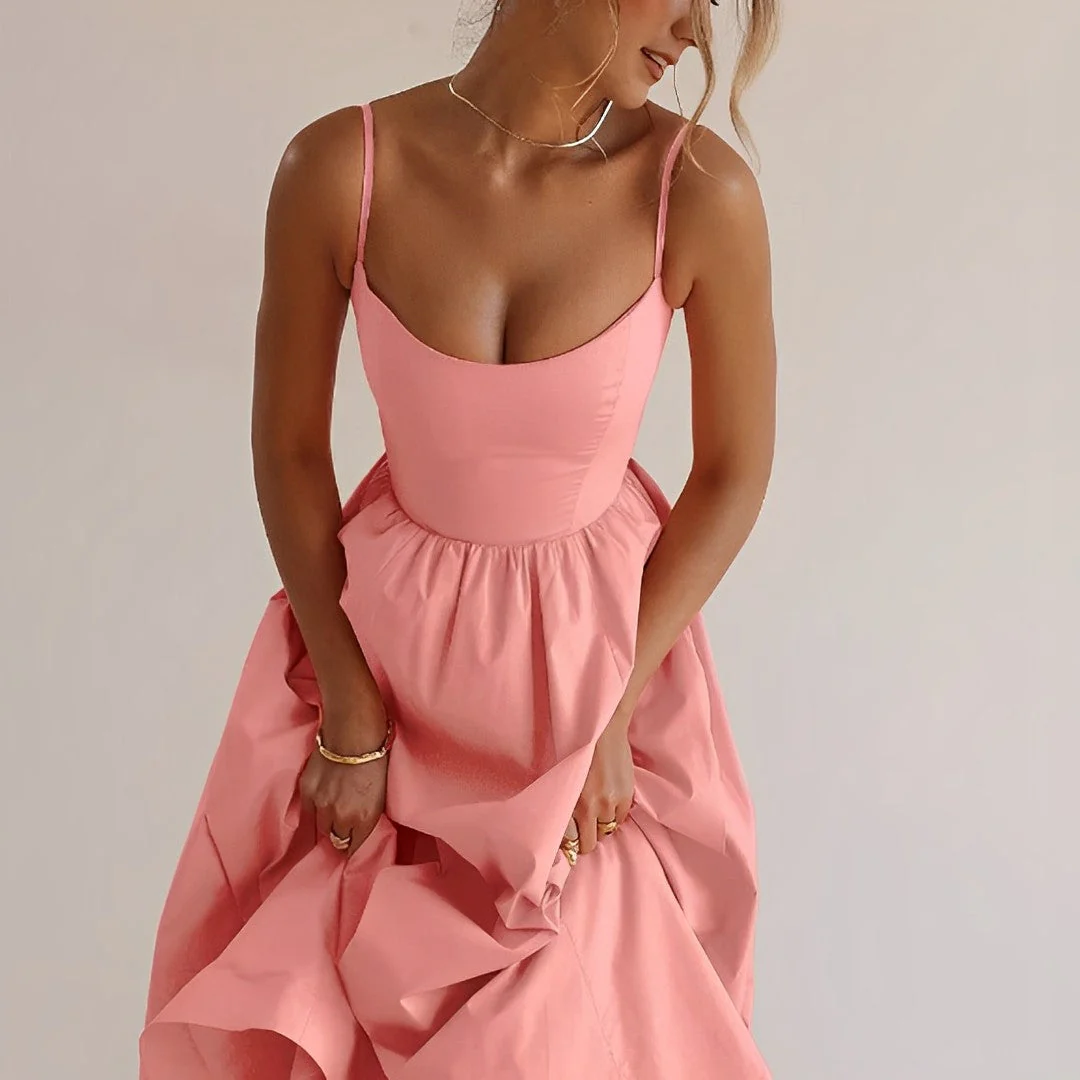 Puff Dress – Elegant Spaghetti Strap Dress with Puff Sleeves for Parties"
Optimized Title: "Elegant Puff Dress – Spaghetti Strap Party Dress with Puff Sleeves - Image 5